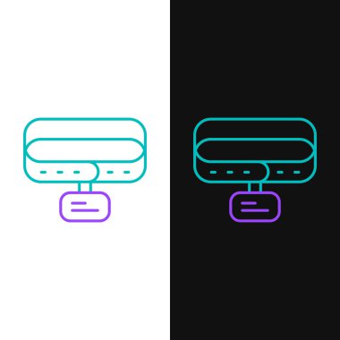 Beyaz ve siyah arkaplanda isim etiketi simgesine sahip çizgi tasması. Evcil hayvanlar için basit malzemeler. Kedi köpek bakımı. Evcil hayvan zincirleri. Renkli taslak konsepti. Vektör.