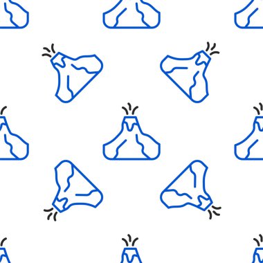 Yanardağ patlaması beyaz zemin üzerinde izole edilmiş lav simgesi ile izole edilmiş. Renkli taslak konsepti. Vektör.