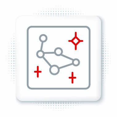 Çizgi Büyük Ayı takımyıldızı simgesi beyaz arkaplanda izole edildi. Renkli taslak konsepti. Vektör.