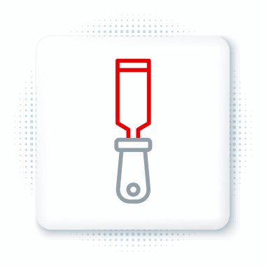 Rasp metal dosya simgesi beyaz arkaplanda izole edildi. Ahşap ve metalle çalışmak için Rasp. Tezgah ve atölye için alet. Renkli taslak konsepti. Vektör.