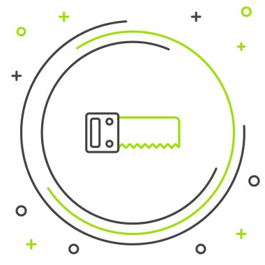 Çizgi El beyaz arkaplanda izole edilmiş bir simge gördü. Renkli taslak konsepti. Vektör.