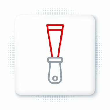 Beyaz arka planda izole edilmiş çizgi macun bıçak ikonu. Spatula tamir aleti. Yağma ya da boya aletleri. Renkli taslak konsepti. Vektör.