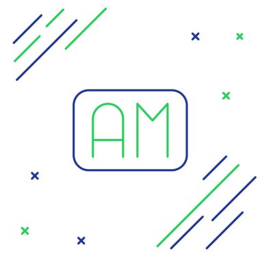 Çizgi Sabah simgesi beyaz arkaplanda izole edildi. Zaman sembolü. Renkli taslak konsepti. Vektör.