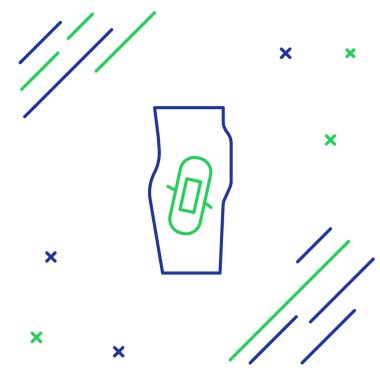 Bacak simgesindeki çizgi alçısı beyaz arkaplanda izole edildi. Renkli taslak konsepti. Vektör.