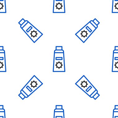 Tüpte izole edilmiş güneş kremi beyaz arka planda izole edilmiş. Cilt için güneş ultraviyole ışığından koruma. Renkli taslak konsepti. Vektör.