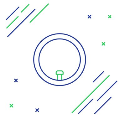 Bisiklet tekeri simgesi beyaz arkaplanda izole edildi. Bisiklet yarışı. Tekerlek havası. Spor malzemeleri. Renkli taslak konsepti. Vektör.