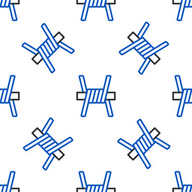 Çizgi dikenli tel ikonu beyaz arkaplanda izole edilmiş pürüzsüz desen. Renkli taslak konsepti. Vektör.