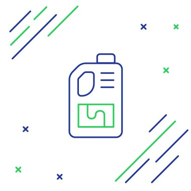 Hat temizleyici şişe ikonu beyaz arka planda izole edildi. Su boruları temizleniyor. Tesisat onarım sembolü. Renkli taslak konsepti. Vektör.