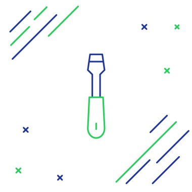 Çizgi Tornavida simgesi beyaz arkaplanda izole edildi. Servis aracı sembolü. Renkli taslak konsepti. Vektör.