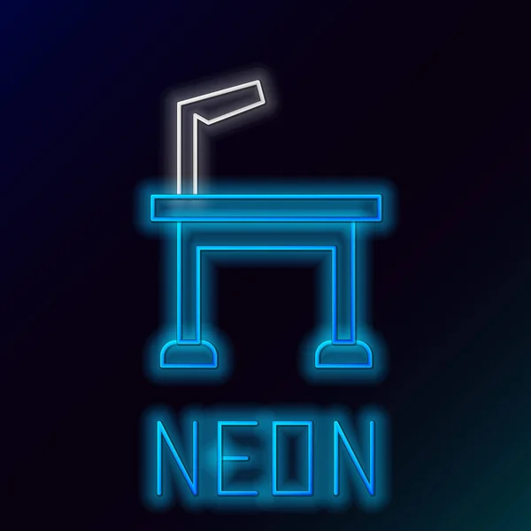 Glödande Neon Linje Pet Grooming Bord Ikon Isolerad Svart Bakgrund — Stock vektor