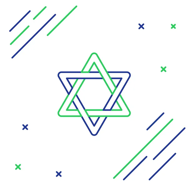 Иконка Line Star David Выделена Белом Фоне Еврейский Символ Религии — стоковый вектор