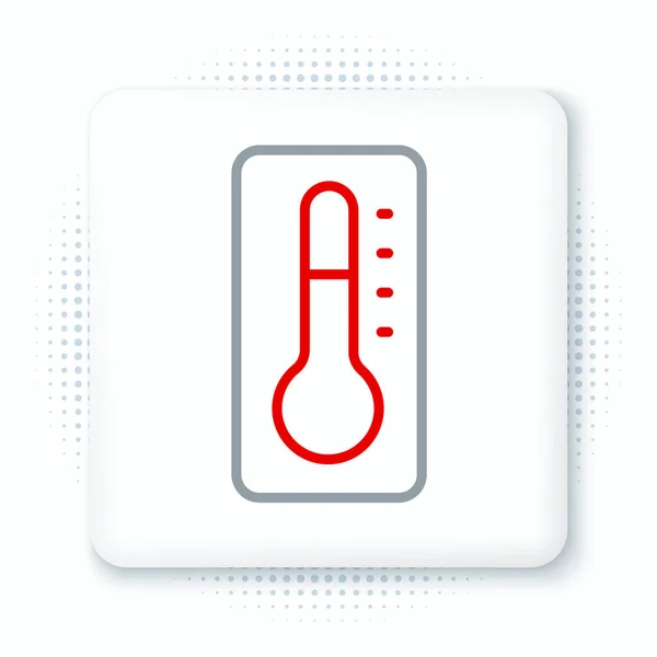 Линия Медицинский Термометр Медицинского Осмотра Значок Изолирован Белом Фоне Красочная — стоковый вектор