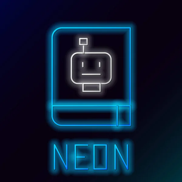 Zářící Neonová Čára Ikona Uživatelské Příručky Izolovaná Černém Pozadí Uživatelská — Stockový vektor