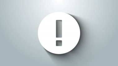 Gri arkaplanda beyaz bilgi simgesi izole edildi. 4K Video hareketli grafik canlandırması