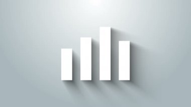 Beyaz Müzik eşitleyici simgesi gri arkaplanda izole edildi. Ses dalgası. Ses dijital dengeleyici teknolojisi, konsol paneli, nabız müzikali. 4K Video hareketli grafik canlandırması