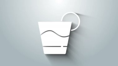 Beyaz Kokteyl simgesi gri arkaplanda izole edildi. 4K Video hareketli grafik canlandırması