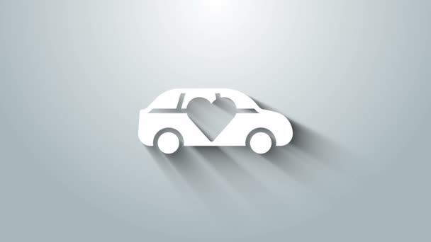 Icona auto limousine di lusso bianco isolato su sfondo grigio. Per celebrità in anteprima mondiale e poster degli ospiti. Animazione grafica 4K Video motion — Video Stock
