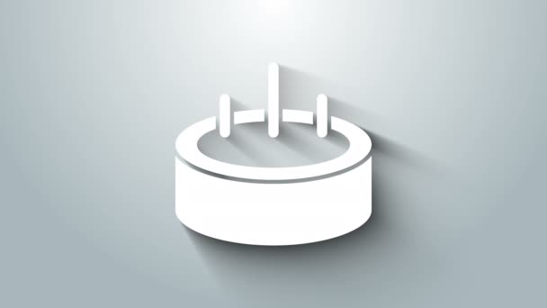 Piscina blanca con icono de escalera aislada sobre fondo gris. Animación gráfica de vídeo 4K — Vídeos de Stock
