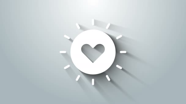 White Sun ikon isoleret på grå baggrund. 4K Video bevægelse grafisk animation – Stock-video