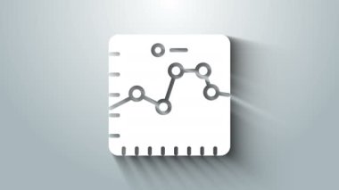 Borsa büyüme grafikleri ve gri arka planda izole para ikonu olan Beyaz Tarayıcı. Ekranda ok grafikleri olan bir monitör. 4K Video hareketli grafik canlandırması