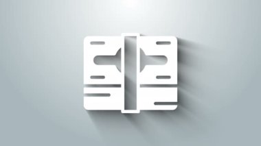 White Stacks kağıt para para ikonu gri arka planda izole. Para desteleri. Para birimi. 4K Video hareketli grafik canlandırması