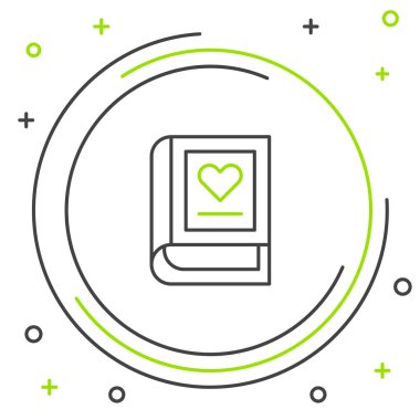 Çizgi Medikal Kitap simgesi beyaz arkaplanda izole edildi. Renkli taslak konsepti. Vektör.