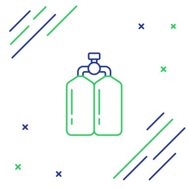 Aqualung simgesi beyaz arkaplanda izole edildi. Dalgıçlar için oksijen tüpü. Dalış ekipmanları. Olağanüstü bir spor. Su altı ekipmanları. Renkli taslak konsepti. Vektör.