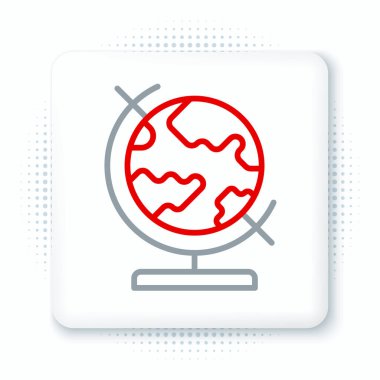 Beyaz arka planda izole edilmiş Dünya çizgisi ikonu. Renkli taslak konsepti. Vektör.