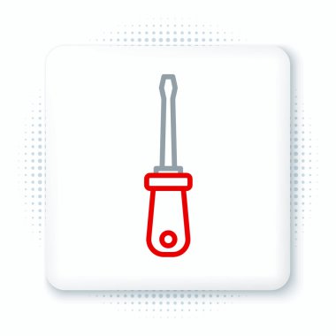 Çizgi Tornavida simgesi beyaz arkaplanda izole edildi. Servis aracı sembolü. Renkli taslak konsepti. Vektör.