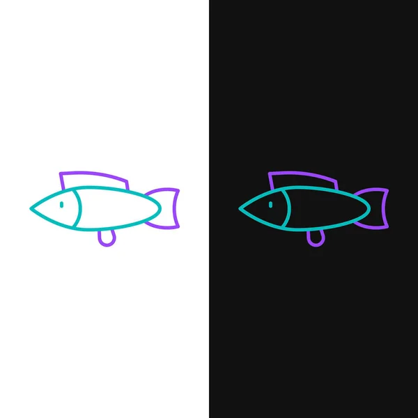 Icono Line Fish Aislado Sobre Fondo Blanco Negro Concepto Esquema — Vector de stock