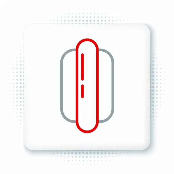 Ligne Icône Sandwich Hotdog Isolé Sur Fond Blanc Icône Saucisse — Image vectorielle