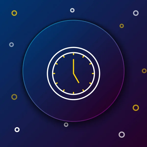Піктограма Лінійного Годинника Ізольовано Синьому Фоні Символ Часу Барвиста Концепція — стоковий вектор