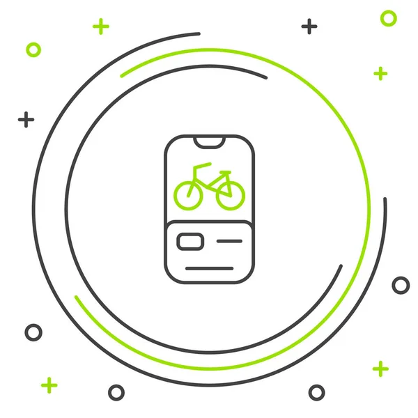 자전거 렌터카 모바일 아이콘은 배경에서 분리됩니다 시내에 자전거 렌터카용으로는 시스템을 — 스톡 벡터
