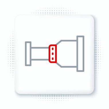 Çizgi Borusu adaptör simgesi beyaz arkaplanda izole edildi. Tesisat boru hattının farklı şekillerde parçaları. Renkli taslak konsepti. Vektör.