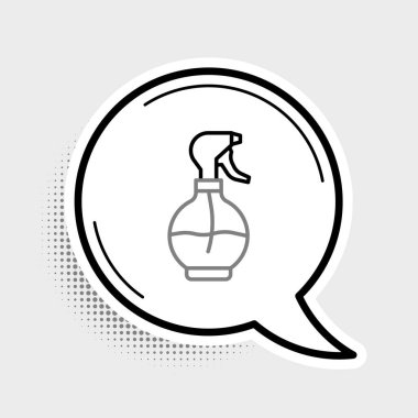 Gri arkaplanda su püskürtme ikonu izole edildi. Ütü fıskiyesi. Renkli taslak konsepti. Vektör.