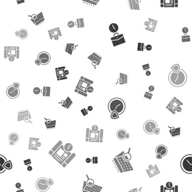 Çalışma zamanını, takvim aramasını, kalkanlı saati ve kusursuz şablona göre proje planını ayarla. Vektör.