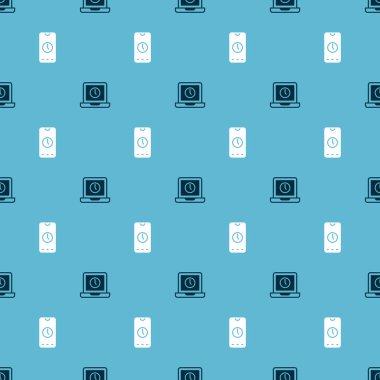 Laptop zamanını ve alarmlı saat uygulamasını sorunsuz bir modele ayarla. Vektör.