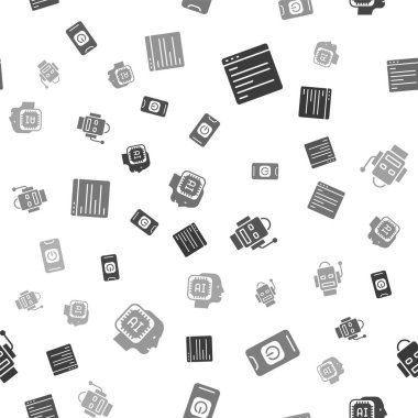 Bilgisayar api arayüzünü ayarla, robotu telefondan, robottan ve insanımsıdan kusursuz bir şekilde kapat. Vektör.