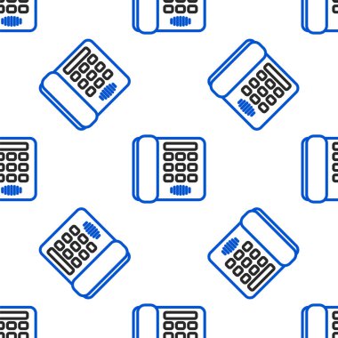 Hat Telefon simgesi beyaz arkaplanda izole edilmiş kusursuz desen. Sabit telefon. Renkli taslak konsepti. Vektör.