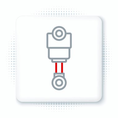 Hat motoru piston simgesi beyaz arkaplanda izole edildi. Araba motoru pistonu işareti. Renkli taslak konsepti. Vektör.