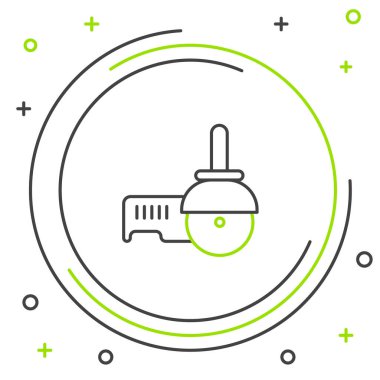 Çizgi Açı Öğütücü simgesi beyaz arkaplanda izole edildi. Renkli taslak konsepti. Vektör.