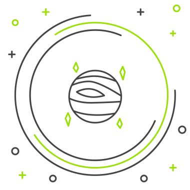 Çizgi Gezegeni Venüs simgesi beyaz arkaplanda izole edildi. Renkli taslak konsepti. Vektör.