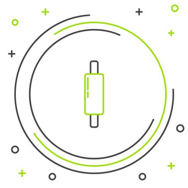 Çizgi Rolling pin simgesi beyaz arkaplanda izole edildi. Renkli taslak konsepti. Vektör.