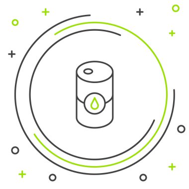 Varil yağı ikonu beyaz arkaplanda izole edildi. Renkli taslak konsepti. Vektör.