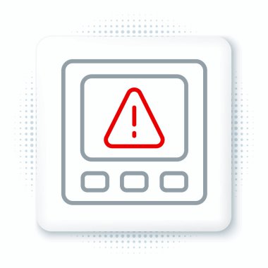 Satır GPS aygıtı hata simgesi beyaz arkaplanda izole edildi. Renkli taslak konsepti. Vektör.