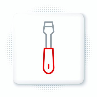 Çizgi Tornavida simgesi beyaz arkaplanda izole edildi. Servis aracı sembolü. Renkli taslak konsepti. Vektör.