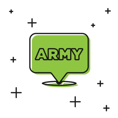 Beyaz arka planda izole edilmiş siyah ordu ikonu. Vektör.