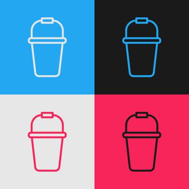 Pop Art Line Bucket simgesi renk arkaplanında izole edildi. Vektör.