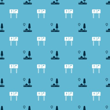 Şehir haritası navigasyon ve trafik işaretini kusursuz desene ayarla. Vektör.