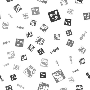 Rotayı, şehir haritasını, pimi ve pürüzsüz şablonu ayarla. Vektör.